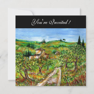 Invitation OLIVIERS EN TOSCANE, vert noir