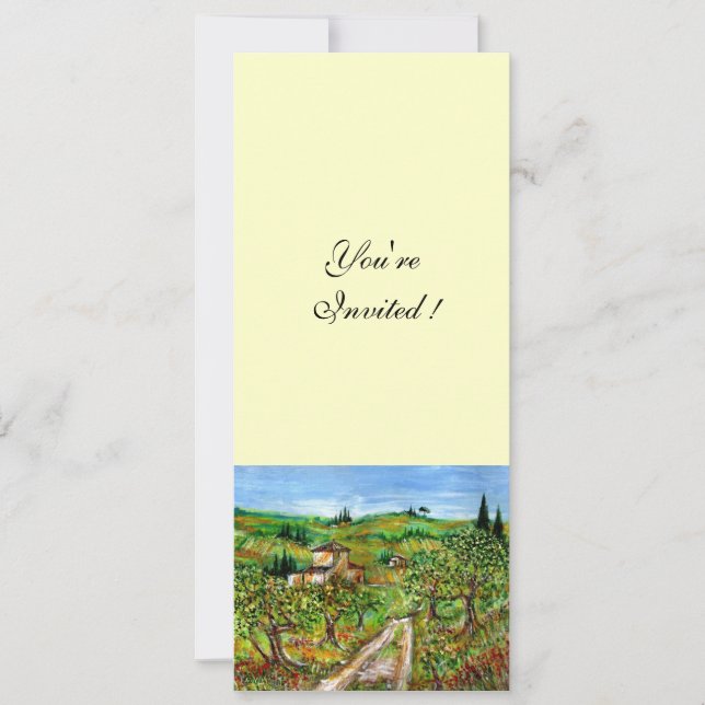 Invitation OLIVIERS EN TOUSCANIE, vert blanc (Devant)