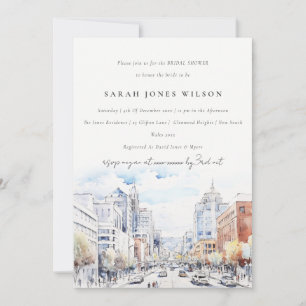Invitation Omaha Nebraska Aquarelle Paysage Enterrement de Vi