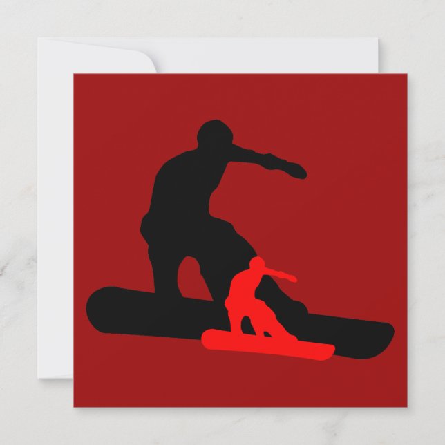 Invitation ombrage : snowboard (Devant)