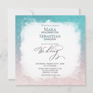 Invitation *~ Ombre Beach Parties scintillant Mariage AR4 ten