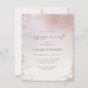 Invitation Ombre Blush Rose givré Feuille de mariage de fianç