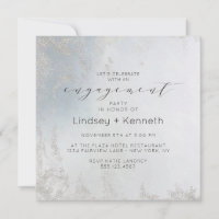 Ombre Dusty Blue Frosted Carré Engagement Party