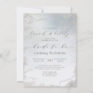Invitation Ombre Dusty Blue givré Brunch & Bubbly Shower