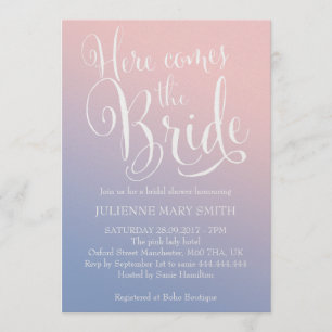 Invitation Ombre Fairytale Voici la Fête de l'mariée des épou