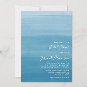 Invitation Ombre Gradient Dip Dye Ocean Blue Fête des mariées