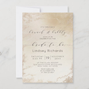 Invitation Ombre jaune doré givré Brunch & Bubbly Shower