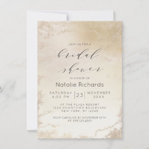 Invitation Ombre Jaune Or Feuilleté Doré Luxe Enterrement de