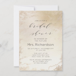Invitation Ombre jaune or givré chic douche de mariée
