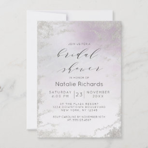 Invitation Ombre Lumière Violet Argent Foil Frost Fête des ma