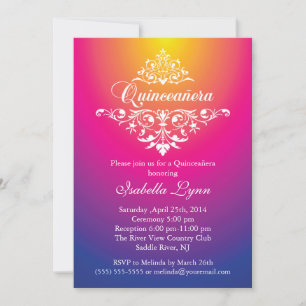 Invitation Ombre Quinceañera, le parti de l'élégant violet ro