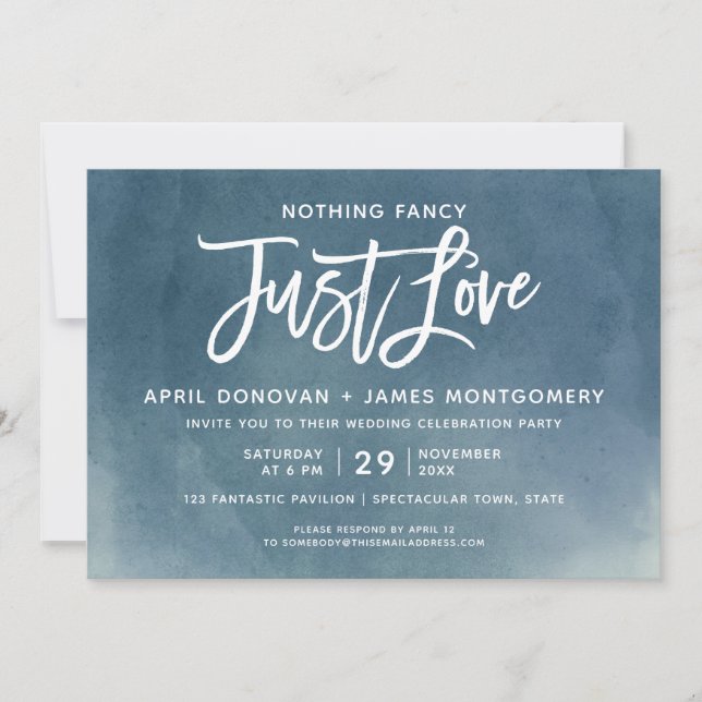Invitation Ombre Rien De Fancy Just Love Brush Typographie (Devant)