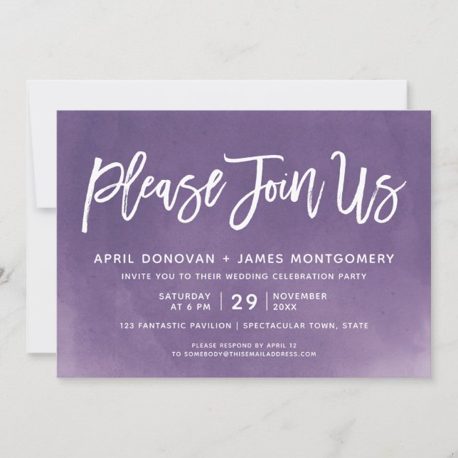 Invitation Ombre S'Il Vous Plaît Joignez-Vous À Nous Mariage  (Devant)
