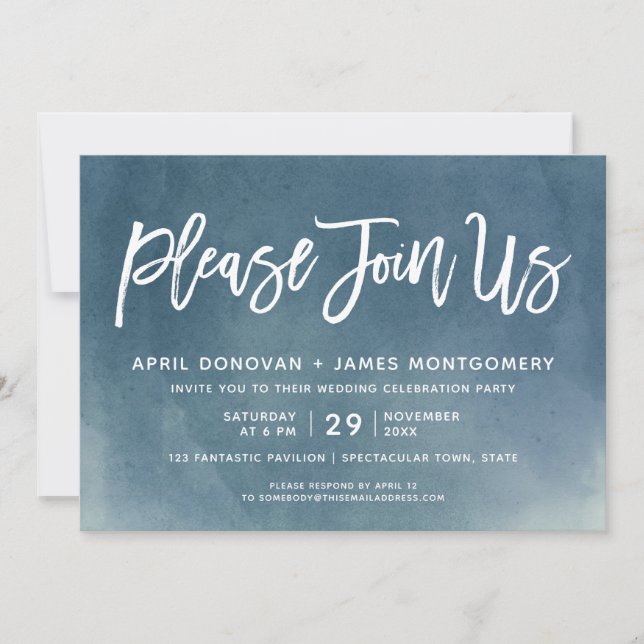Invitation Ombre S'Il Vous Plaît Joignez-Vous À Nous Mariage  (Devant)