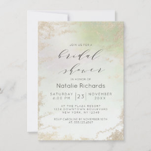 Invitation Ombre Vert de printemps Dorure sur Glaçage Bridal