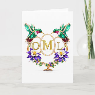 Invitation OML Hummingbird Any Letters Custom Folded Wedding