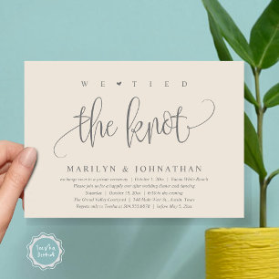 Invitation On A Fait Le Knot, Mariage Elopement Dinner Party