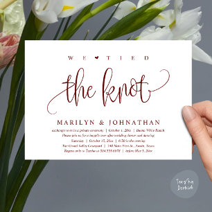 Invitation On A Fait Le Knot, Mariage Elopement Dinner Party