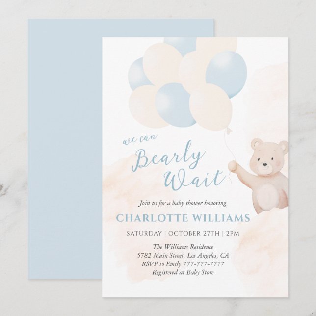 Invitation On a hâte d'être parents | Fête de naissance d'un  (Devant / Derrière)