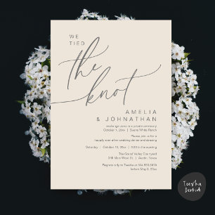 Invitation On a noué le noeud, Romantic Mariage Dinner Party