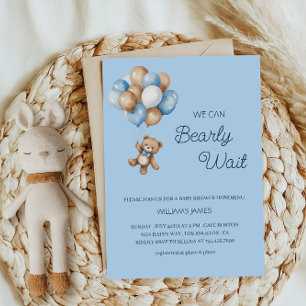 Invitation On Attend Avec Impatience - Ours en Peluche Bleu e