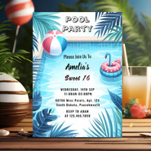 On Boy Fun Ado Adulte Pool Party Sweet 16 Annivers