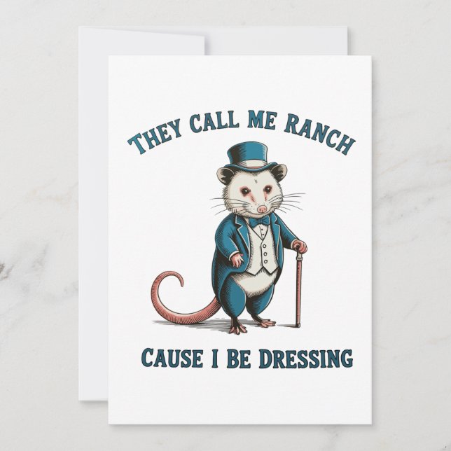 Invitation On m'appelle Ranch parce que je déguise l'opossum (Devant)