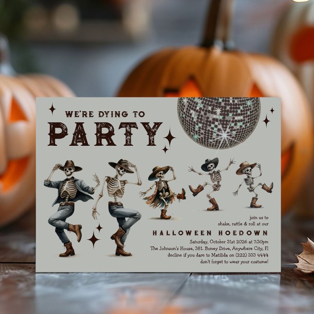 Invitation On meurt d'envie de faire la fête' Halloween Hoedo (Créateur téléchargé)