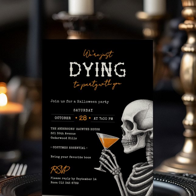 Invitation On meurt pour faire la fête avec toi, fête d'Hallo (Créateur téléchargé)