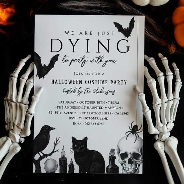 Invitation On Meurt Pour Faire La Fête Soirée Gothique Hallow (Créateur téléchargé)