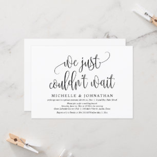 Invitation On ne pouvait pas attendre, Mariage Elopement Part