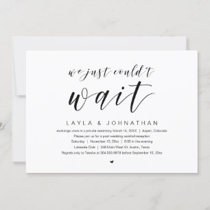 Invitation On ne pouvait pas attendre, Mariage Elopement Part