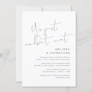 Invitation On ne pouvait pas attendre, Mariage Elopement Part