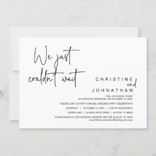 Invitation On ne pouvait pas attendre, Mariage Elopement Part