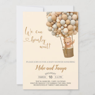 Invitation On peut attendre avec impatience la montgolfière e