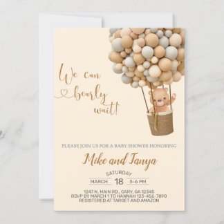 Invitation On peut attendre avec impatience la montgolfière e