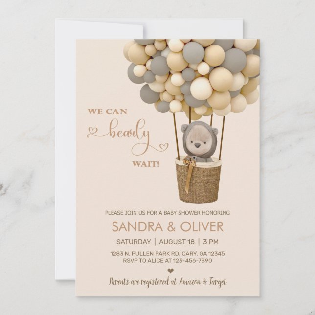 Invitation On peut attendre avec impatience la montgolfière e (Devant)