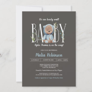 Invitation On Peut Attendre ! Baby Boy Blue Douche