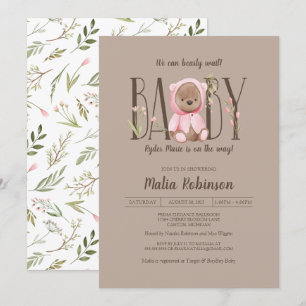 Invitation On Peut Attendre ! Baby shower d'ours en peluche r
