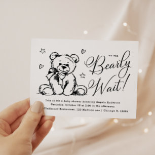Invitation On Peut Attendre Baby shower simple