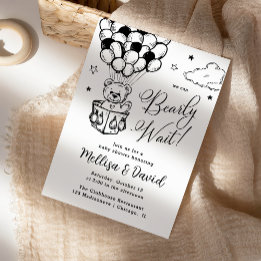 Invitation On Peut Attendre | Ballon à air chaud | BABY SHOWE