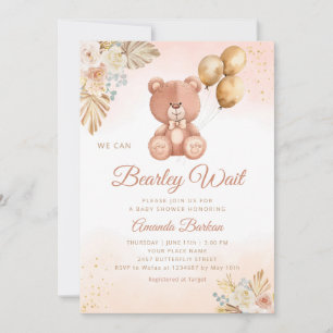 Invitation On peut attendre Boho Pampas Grass Baby shower