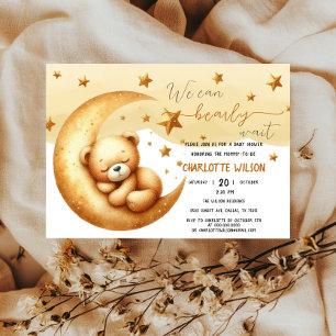 Invitation On Peut Attendre De Mignons Baby showers Bébé Ours