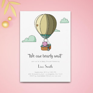 Invitation On peut attendre la fille rose Baby shower