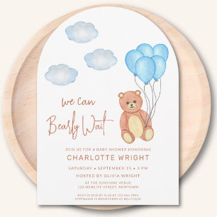 Invitation On peut attendre l'Arc de Baby shower du garçon