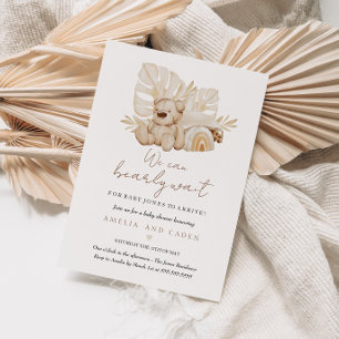 Invitation On peut attendre le Baby shower Boho