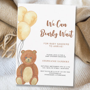 Invitation On Peut Attendre Le Baby shower De Ballons Ours En