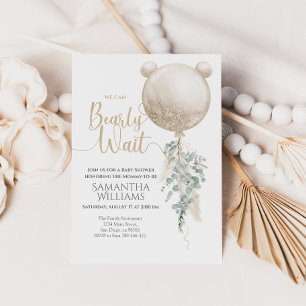 Invitation On peut attendre le Baby shower de Balloon Pampas