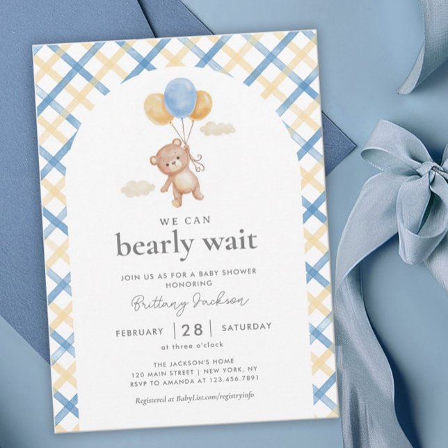 Invitation On peut attendre le Baby shower de garçon (Créateur téléchargé)