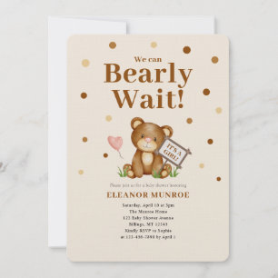 Invitation On peut attendre le Baby shower des filles